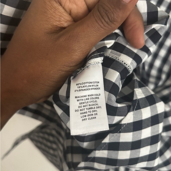 Lafayette 148 New York Women Shirt Plaid Black White M Academia Button Up Office - Picture 6 of 6